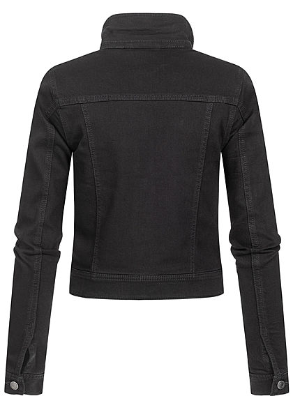 Seventyseven Lifestyle Dames Denim Jas 4-Pockets jet zwart
