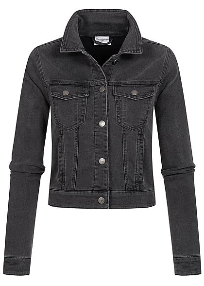 Seventyseven Lifestyle Dames Denim Jas donkergrijs denim