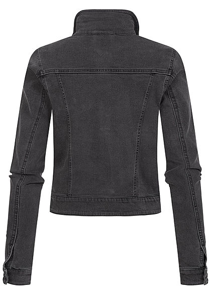 Seventyseven Lifestyle Dames Denim Jas donkergrijs denim