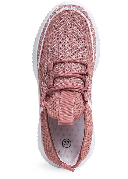 Seventyseven Lifestyle Dames Schoen 2-Tone Running Mesh Sneaker donker pink wit