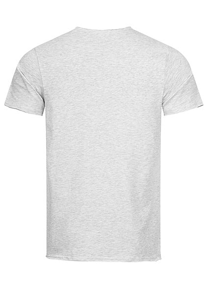 Sublevel Herren T-Shirt mit offenen Kanten hell grau melange