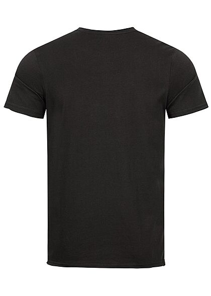 Sublevel Herren T-Shirt mit offenen Kanten schwarz