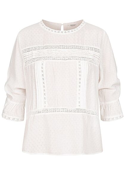 ONLY Dames NOOS 3/4 Blouse Shirt cloud dancer wit