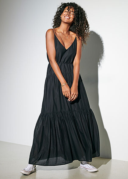 ONLY Dames NOOS V-Neck Maxi Jurk zwart