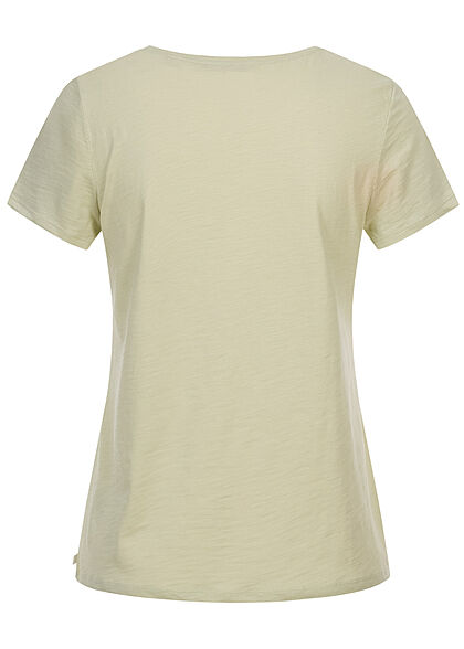 Tom Tailor Dames T-Shirt Frontprint dusty licht groen