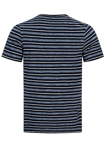 Tom Tailor Herren T-Shirt mit Streifen Muster blau weiss