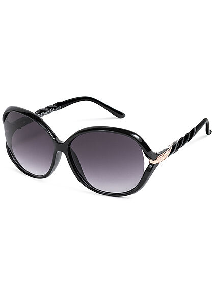 Seventyseven Lifestyle Damen Sonnenbrille UV-Schutz 400 Flechtbügel schwarz