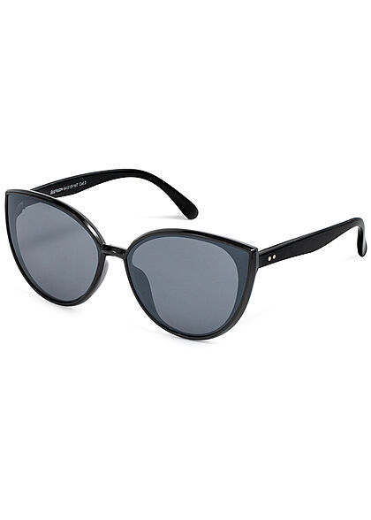 Seventyseven Lifestyle Damen Sonnenbrille UV-Schutz 400 Cat Eye Look schwarz navy