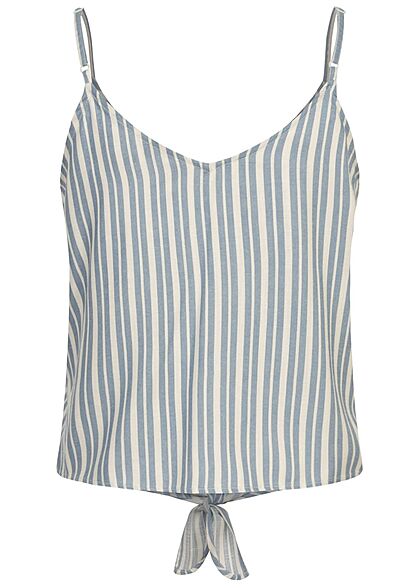 ONLY Dames Viscose Top Strepen faded blauw wit