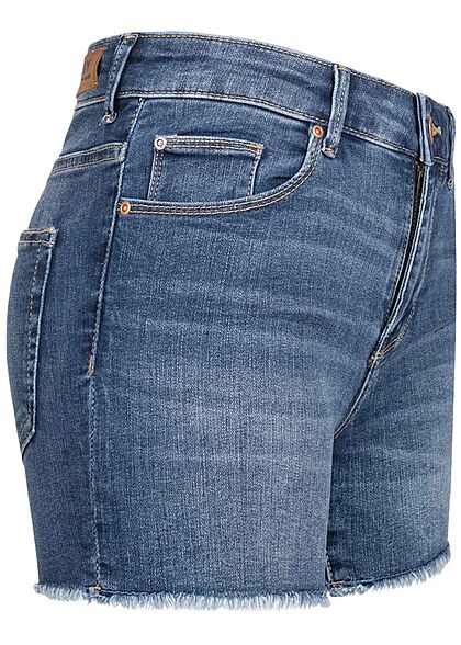 ONLY Dames NOOS Jeans Shorts 5-Pockets Mid-Waist donker blauw denim