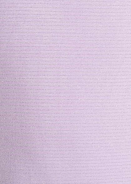 Hailys Kids Mädchen V-Neck Lurex Glitzer T-Shirt Streifen Muster lavender lila