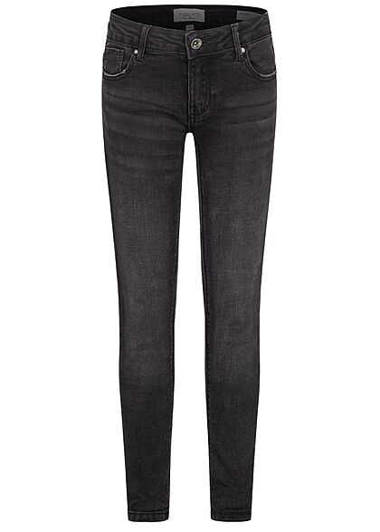 Hailys Kids Mdchen Skinny High-Waist Jeans Hose 5-Pockets schwarz denim - Art.-Nr.: 21052203