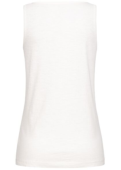 Tom Tailor Damen V-Neck Henley Top Floraler Print whisper weiss grün