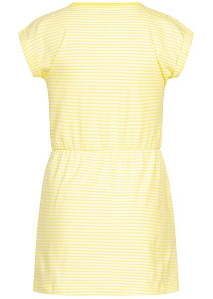 Name It Kids Mädchen Sommer Kleid Taillengummibund Streifen Muster lemon gelb