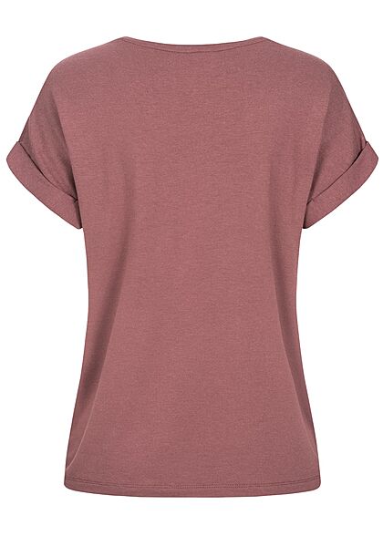 ONLY Dames NOOS Solid T-Shirt roze bruin