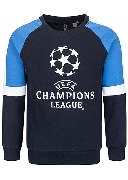 Name It Kids Jungen Sweatshirt Pullover Raglanärmel Champions League Print dark sapphir blau