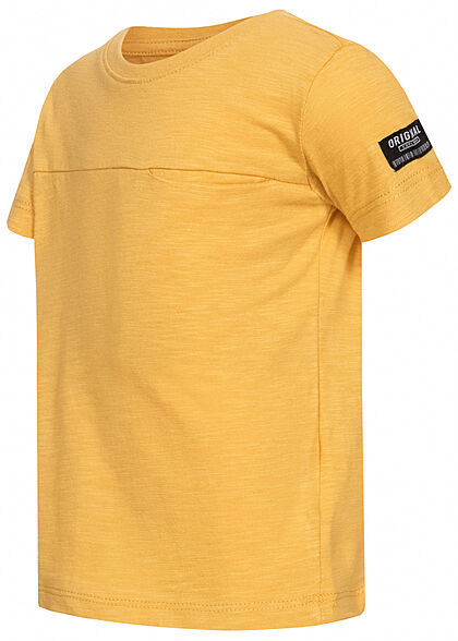 Name It Kids Jungen T-Shirt mit Brusttasche fall leaf gelb