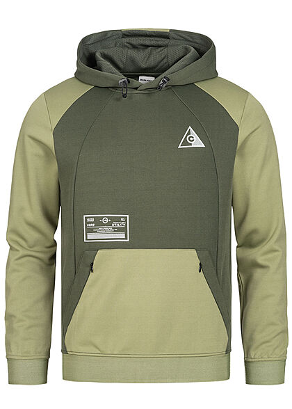 Jack and Jones Herren Sweat Hoodie Kapuze Kängurutasche Tunnelzug beetle grün