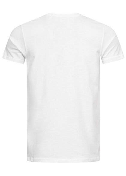 Alpha Industries Herren Basic T-Shirt mit Logo Print weiss schwarz