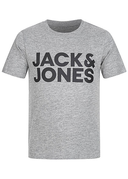 Jack and Jones Junior NOOS T-Shirt Logo Print hell grau melange