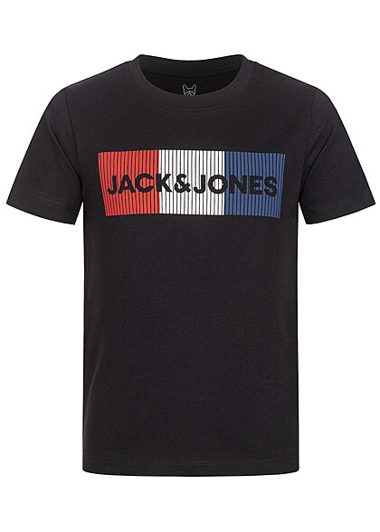 Jack and Jones Junior NOOS T-Shirt Colorblock Logo Print schwarz - Art.-Nr.: 21052342
