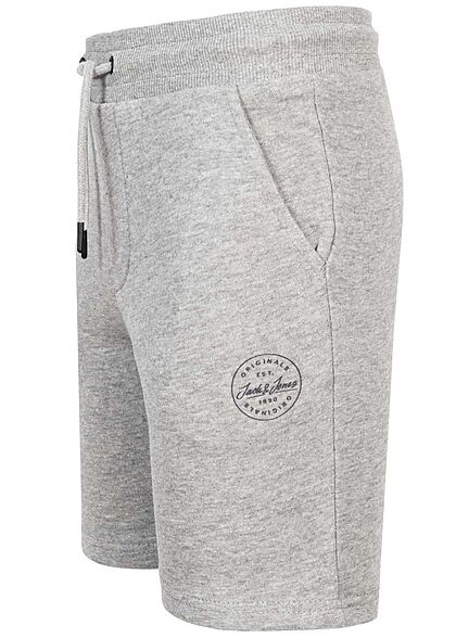 Jack and Jones Junior Sweat Shorts Tunnelzug 2-Pockets hell grau melange