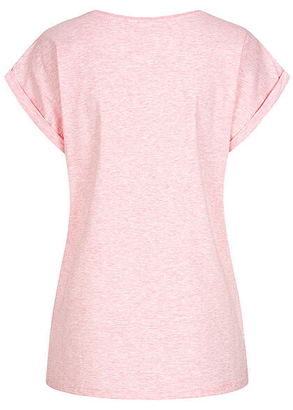 Urban Classics Damen T-Shirt mit breiten Schultern pink melange