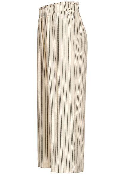 Tom Tailor Damen Culotte Hose Sturkturstoff Streifen Muster creme beige schwarz