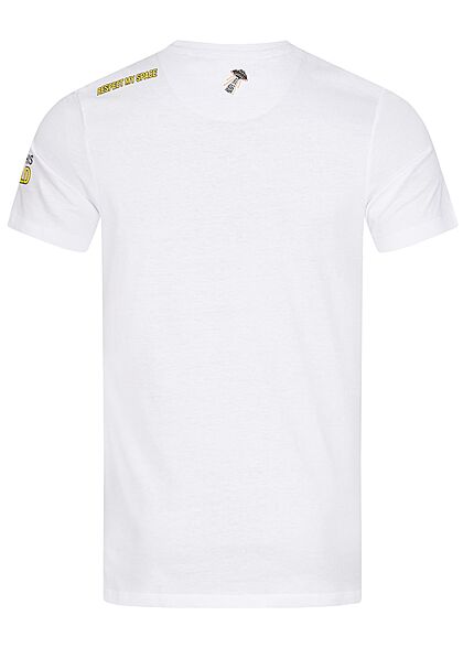 Brave Soul Herren T-Shirt Affe Astronaut Print optic weiss