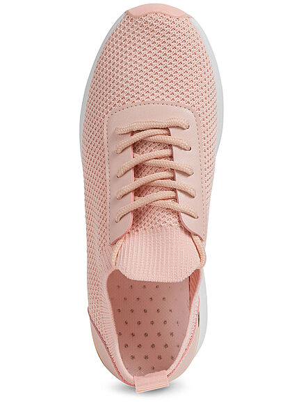 Seventyseven Lifestyle Damen Schuh Mesh Sneaker mit Applikation Materialmix rosa