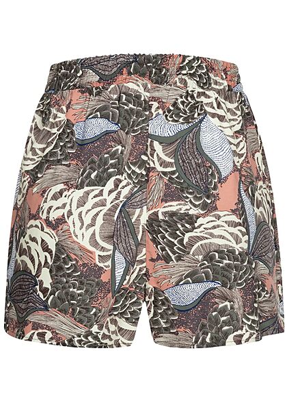 ONLY Damen leichte Sommer Shorts Floraler Surfer Print ash rose multicolor