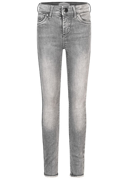 ONLY Kids Mdchen NOOS Skinny Jeans Hose Fransen 5-Pockets grau denim - Art.-Nr.: 21052506