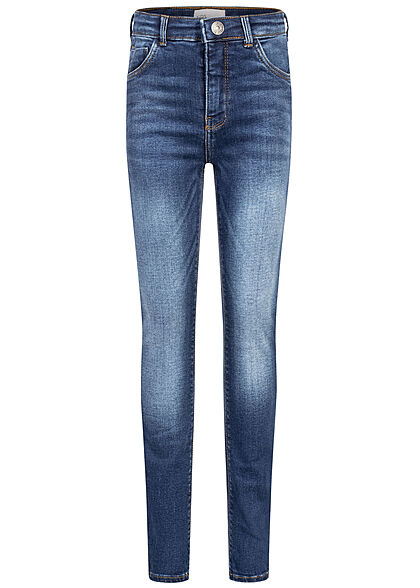 ONLY Kids Mdchen NOOS High-Waist Skinny Jeans Hose 5-Pockets medium blau denim