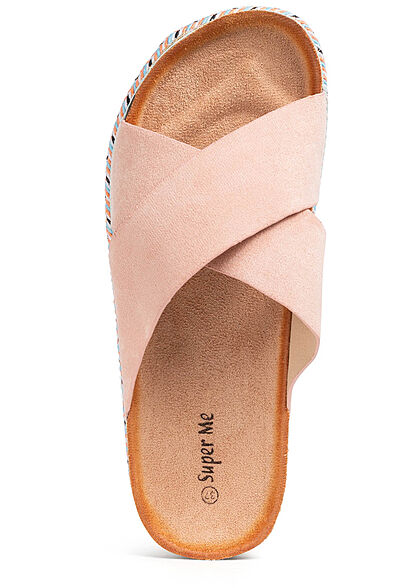Seventyseven Lifestyle Damen Schuh Riemen Sandale in Velouroptik rosa