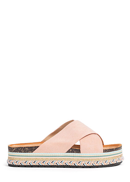Seventyseven Lifestyle Damen Schuh Riemen Sandale in Velouroptik rosa