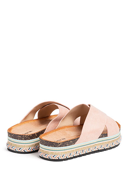 Seventyseven Lifestyle Damen Schuh Riemen Sandale in Velouroptik rosa