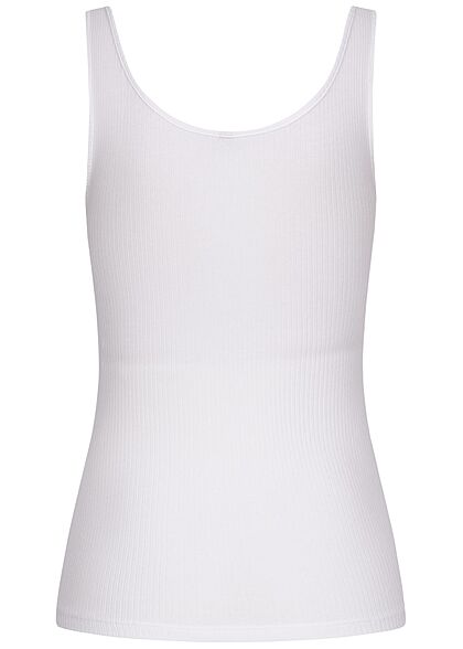 Pieces Damen NOOS Ribbed Tank Top Knopfleiste bright weiss