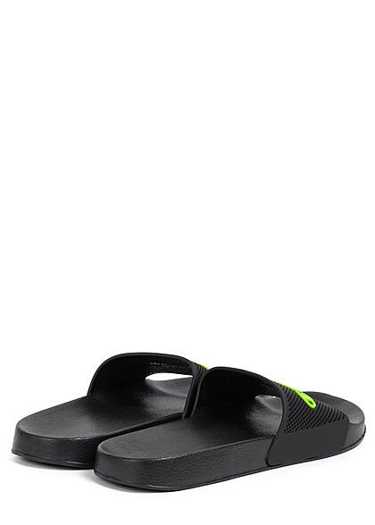 Champion Herren Schuh Sandale Logo Print schwarz neon grün