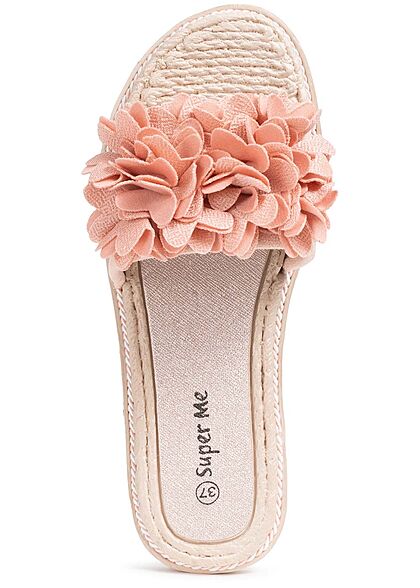 Seventyseven Lifestyle Damen Schuh Sandale Deko Blumen Applikation pink - Art.-Nr.: 21052619