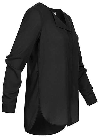 VILA Dames NOOS lichte V-hals Blouse met lange mouwen zwart