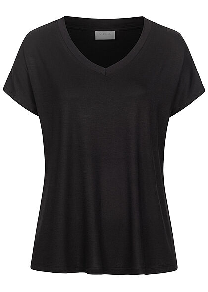 VILA Dames NOOS V-Neck T-Shirt zwart - Art.-Nr.: 21052728