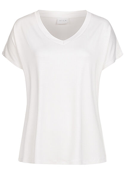 VILA Dames NOOS V-Neck T-Shirt wit