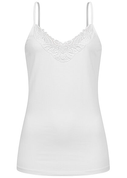Seventyseven Lifestyle Dames 2-Pack Set V-Neck Top met Kanten unicolor wit