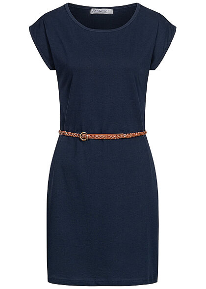 Seventyseven Lifestyle Dames Mini T-Shirt Jurk navy blauw