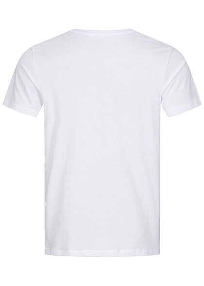 Jack and Jones Herren T-Shirt Skulls Surf Club Print Regular Fit weiss