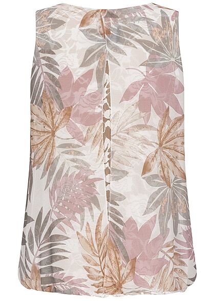 Styleboom Fashion Dames Chiffon Top Tropical Print wit
