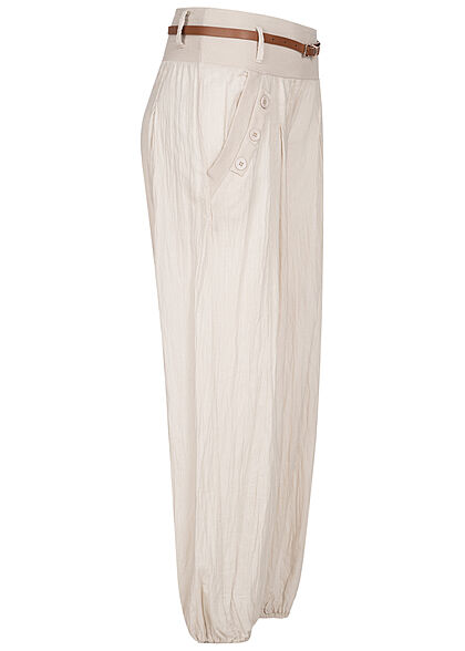 Styleboom Fashion Dames Broek met Riem beige