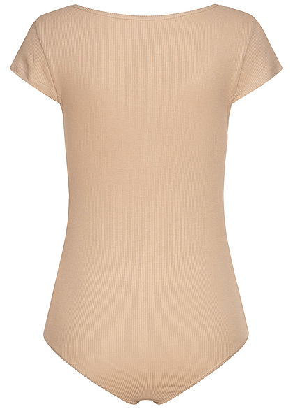 Seventyseven Lifestyle Dames Ribbed T-Shirt Body beige