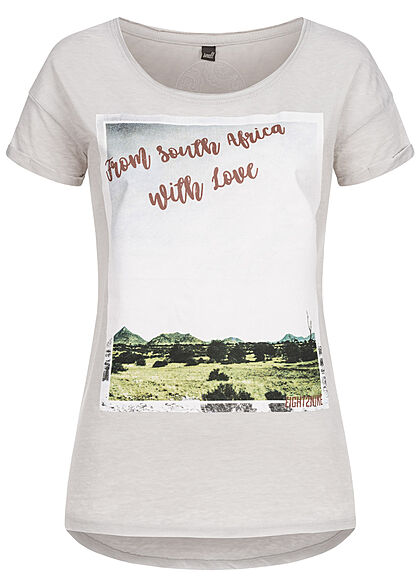 Eight2Nine Dames T-Shirt Safari Print quiet grijs - Art.-Nr.: 21062752