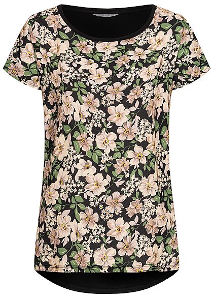 Zabaione Dames Shirt Bloemen Print unicolor zwart - Art.-Nr.: 21062840